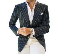 Oanviso Blazer Kariert Herren Slim Fit Anzug Revers Stylish Freizeit Sakkos Karo Mantel aus Twill mit Knöpfen Klassisch Kariert Business Anzugjacken für Männer Herbst Scheckblazer A 36 XXL