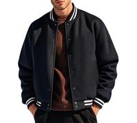 Oanviso Herren College Jacke Baseballjacke Blouson Sportjacke | Stehkragen Sweatjacke, Varsity Jacket, Urban Streetwear, Unisex