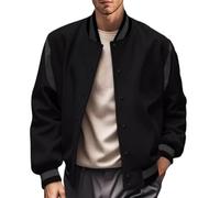 Oanviso Herren College Jacke Baseballjacke Blouson Sportjacke | Stehkragen Sweatjacke, Varsity Jacket, Urban Streetwear, Unisex