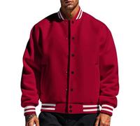 Oanviso Herren College Jacke Baseballjacke Blouson Sportjacke | Stehkragen Sweatjacke, Varsity Jacket, Urban Streetwear, Unisex