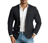Oanviso Herren Elegante Sakko Sommer Leicht Blazer Freizeit Anzugjacke Eine Knopf Blazers Slim Fit Herrensakko Sportlich Alltagsanzüge Party Sportmantel B Schwarz L