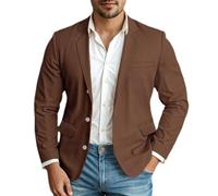 Oanviso Herren Elegante Sakko Sommer Leicht Blazer Freizeit Anzugjacke Eine Knopf Blazers Slim Fit Herrensakko Sportlich Alltagsanzüge Party Sportmantel B Kaffee L