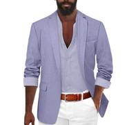 Oanviso Herren Elegante Sakko Sommer Leicht Blazer Freizeit Anzugjacke Einem Knopf Blazer Slim Fit Mode Herrensakko Sportsakko Alltagsanzüge Party Sportmantel A Hellviolett L
