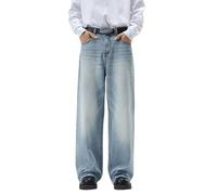 Oanviso Herren Jeanshose Basic Baggy Jeans Y2k Stretch Denim Coole Loose Fit Jeanshosen Oversized Mode Hip Hop Cargo Jean für Teenager Freizeithose Streetwear B Hellblau XL