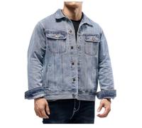 Oanviso Herren Jeansjacke Denim Jacke Basic Übergangsjacke Lässige Outwear | Slim Fit,Elastische,Kurze Jacke,Hip Hop,Mode,Streetwear,Herbst,Winter,Warme,Stehkragen,Button Down,Retro,Denim Jacket,Fashion