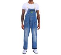 Oanviso Herren Latzhose Overalls Cargo Jeans mit Hosenträger Retro Jumpsuit Arbeitshose Loose Fit Arbeitslatzhosen Latzanzug Männer Overall Streetwear Casual O Blau 3XL