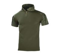 Oanviso Herren T-Shirt Outdoor Softshell Tops Oberteil Winddicht Tarnung Muskeloberteil Jagd T-Shirt Taktisch Sommerhemd Militär Casual Windbreaker Freizeithemd B Armeegrün XL