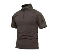 Oanviso Herren T-Shirt Outdoor Softshell Tops Oberteil Winddicht Tarnung Muskeloberteil Jagd T-Shirt Taktisch Sommerhemd Militär Casual Windbreaker Freizeithemd A Grün M