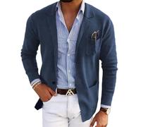 Oanviso Sakko Blazer Herren Slim Fit Business Anzugjacke Dünner Blazers Hochzeit Sportmäntel Männer Mode Alltagsanzüge Vintage Einfarbig Sakkos A Marine M