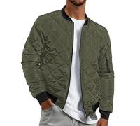 Oanviso Steppjacke Herren Leichte Bomber Gepolsterte Winterjacke Gesteppte Übergangsjacke Herrenjacke Winter Warm Daunenjacke Outdoor Ultraleicht A Armeegrün XL