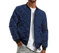 Oanviso Steppjacke Herren Leichte Bomber Gepolsterte Winterjacke Gesteppte Übergangsjacke Herrenjacke Winter Warm Daunenjacke Outdoor Ultraleicht A Marineblau 3XL