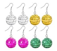 OAOSDH 4 Stücke Von Disco -Ball -Ohrringen, Kreative Persönlichkeit, Vintage -Modeohrringe Von Frauen, Hängende Ballschmuck, Party -Kleidungszubehör.