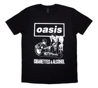 Oasis Cigarettes and Alcohol Illustration Mono T Shirt XXL