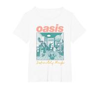 Oasis - Definitely Maybe Pink T-Shirt, Damen Große Größen, Weiß, 2X