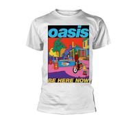 Oasis T Shirt Be Here Now Illustration Band Logo Nue offiziell Unisex Weiß L