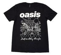 Oasis Unisex T-Shirt: Definitely Maybe Line Drawing (Schwarz) M