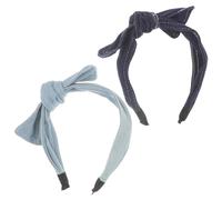 OATIPHO 2 Stück-pack Breites Haarband mit Übergroßer Jeans Schleife für Damen und Mädchen Weiches Futter Stabiler Sitz Modisches Stirnband für Alltag und Freizeit