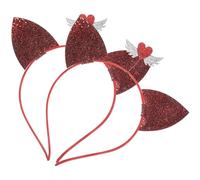 OATIPHO 2stücke Herz Stirnbänder für Valentinstag Ohrenstirnbänder Pack Valentinstagsstirnbänder für Erwachsene Herzform Dekor Stirnband Party-kopfschmuck