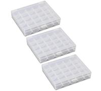 OATIPHO 3 Stück Aufbewahrungsset mit 25 Fächern Transparenter Spulenbehälter aus Langlebigem Kunststoff Nähmaschinen Spulenbox und Bastelaufbewahrungsbox mit Sicher Schließendem Deckel