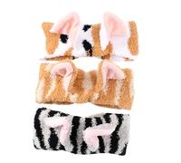 OATIPHO 3stücke Haarbänder für Damen aus Strapazierfähigem mit Katzenohren-design für Spa Schminken Gesichtwaschen Duschen und Yoga Elastisch und Komfortabel