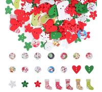 OATIPHO Blumenknöpfe 120 Stk 2 Lochknöpfe Zum Nähen Weihnachtsstrumpf Stuffer Weihnachts-flatbacks Dekorative Holzknöpfe Kleine Holzknöpfe Weihnachtsknöpfe Zum Nähen Bambus Handbuch Holz