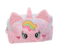 OATIPHO Niedliche Einhorn Kosmetiktasche Plüsch Make up Tasche Weich Reise Kulturbeutel Für Mädchen Frauen