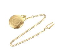 OATIPHO Retro Taschenuhr aus Einer Legierung mit Quarzwerk und Goldfarbenem Gehäuse Leichte Taschenuhr mit Halskette für Sammlung und Jubiläum