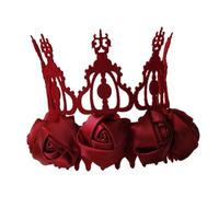 OATIPHO Roter Filz Blumenkranz Haarkranz Stirnband Brautkrone Braut Haar Accessoire für Hochzeit Festival Party Cosplay