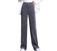 OATTIS Goldene Samthose Mit Weitem Bein Für Damen Im Herbst, Hohe Taille, Dünn, Locker, Schlaff, Schwarz, Lässig, Gerade, Modische Lange Hose,Farbe3,33