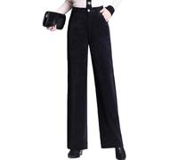 OATTIS Goldene Samthose Mit Weitem Bein Für Damen Im Herbst, Hohe Taille, Dünn, Locker, Schlaff, Schwarz, Lässig, Gerade, Modische Lange Hose,Farbe2,31