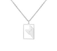 OAUWKEIY Anhänger Halskette Schmuck Halskette mit rechteckigem Katzenanhänger Damen-Choker niedlicher Tierschmuck