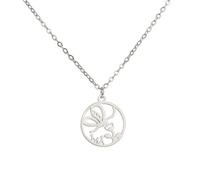 OAUWKEIY Anhänger Halskette Schmuck Minimalistische durchbrochene runde Halskette im Retro-Stil mit einem kleinen Schmetterling der im Inneren Honig sammelt