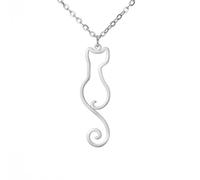 OAUWKEIY Anhänger Halskette Schmuck Schlichte Katzen-Skizzenkette modischer und niedlicher Tierschmuck minimalistisches Choker-Halsband Kätzchenanhänger Party-Stil