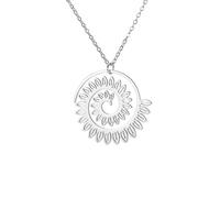 OAUWKEIY Anhänger Halskette Schmuck Spiralförmige Halskette mit kreisförmigen Blütenblättern Partnerlook goldener Anhänger im Barockstil mit Blumenmotiv