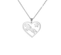 OAUWKEIY Anhänger Halskette Schmuck Sternen-Einhorn-Halskette mit Herzform romantischer und modischer Märchen-Tierschmuck Valentinstag