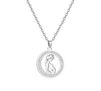 OAUWKEIY Anhänger Halskette Schmuck Transparente runde MomBaby-Halskette mit Anhänger - Stilvoller Familienschmuck zum Muttertag
