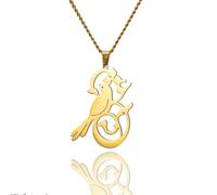 OAUWKEIY Anhänger Halskette Schmuck Vintage-Halskette mit Kolibri-Honig-Anhänger für Damen niedlicher Tier-Blumen-Anhänger Valentinstag