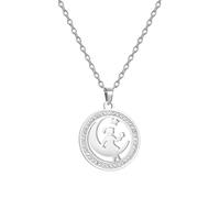 OAUWKEIY Süße Mädchen-Halskette mit Strass-besetztem Anhänger mit einem Mädchen, das auf dem Mond sitzt; stilvolle und einfache Wojewelry-Anhänger-Halsketten für Männer und Frauen