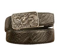 OBASDFD Herren-Ledergürtel Mit Ratschenverschluss Und Krokodilkrallenmuster, Automatische Silberne Schnalle, Gravierte Tiere, For Business-Kleidung, Skorpion(Dragon-d,115cm/45)