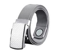 OBASDFD Modischer Metallgürtel For Herren, Magnetisch Geflochtener Milanese-Gürtel Aus Edelstahl, Automatische Schnalle(Silver a,110CM/43.3'')