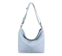 OBC Echt Leder Damen Tasche Shopper Hobo-Bags Schultertasche Umhängetasche Handtasche Henkeltasche Ledertasche Damentasche (Pastellblau)
