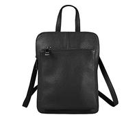 OBC Made in Italy Damen echt Leder Rucksack Bodybag Lederrucksack Tasche Schultertasche Ledertasche Crossbody Cross-Over Schwarz