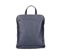 OBC Made in Italy Damen echt Leder Rucksack Daypack Lederrucksack Tasche Schultertasche Ledertasche Handgepäck Nappaleder (Dunkelblau 25x30x11 cm)