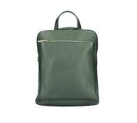 OBC Made in Italy Damen echt Leder Rucksack Daypack Lederrucksack Tasche Schultertasche Ledertasche Handgepäck Nappaleder (Grün 25x30x11 cm)