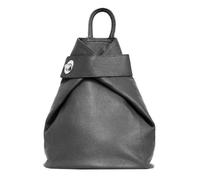 OBC Made in Italy Damen echt Leder Rucksack Handrucksack Daypack Lederrucksack Tasche Schultertasche Ledertasche Handgepäck Nappaleder (DunkelGrau)