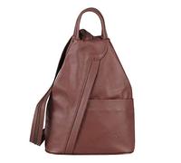 OBC Made in Italy Damen echt Leder Rucksack Lederrucksack Tasche Schultertasche Ledertasche Daypack Backpack Handtasche Nappaleder (Schokobraun)