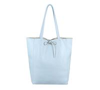 OBC Italy DAMEN LEDER TASCHE DIN-A4 Shopper Schultertasche Henkeltasche Tote Bag Handtasche Ledertasche Umhängetasche Beuteltasche Himmelblau