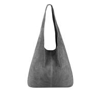 ITALYSHOP24 Schultertasche »Made in Italy Damen Leder Tasche Schultertasche«, ein Leichtgewicht, als Handtasche, Henkeltasche tragbar, Dunkelgrau