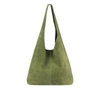 ITALYSHOP24 Schultertasche »Made in Italy Damen Leder Tasche Schultertasche«, ein Leichtgewicht, als Handtasche, Henkeltasche tragbar, Olivgrün