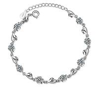 OBCPD 0.5CT 7 Moissanite Liebe Armband S925 Sterling Silber Schmuck Hochzeit Frau Geschenk 18 + 3.5CM